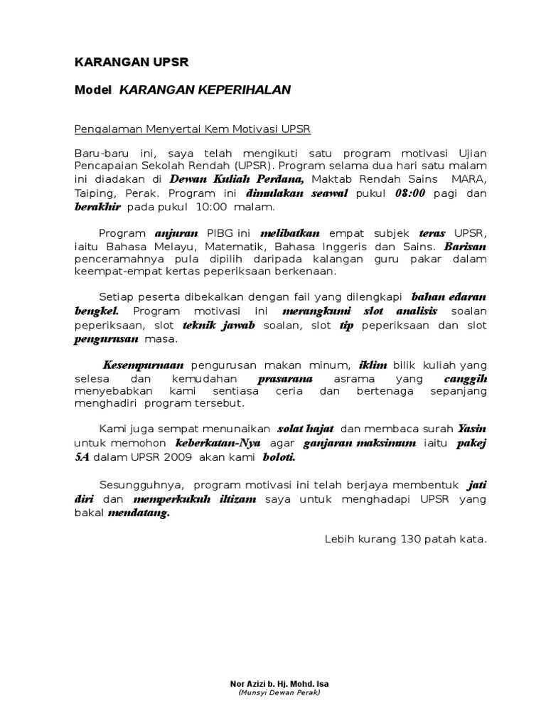 Azizi K2 Esei Pilihan Pdf