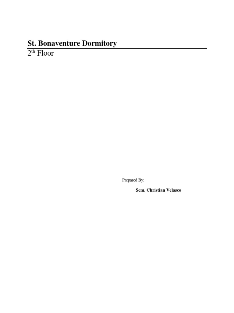 St. Bonaventure Dormitory: 2 Floor | PDF