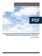 MatrikonOPC Server For Wonderware Historian User Manual