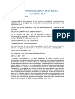 Determinación de Energía en La Bomba Calorimetrica