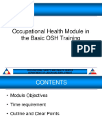 Occupational Health Module in The Basic OSH Training