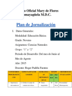 Jornalización. Ciencias Naturales 9 Grado