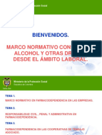 Bienvenidos.: Marco Normativo Consumo de Alcohol Y Otras Drogas Desde El Ámbito Laboral