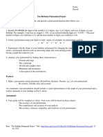 The Birthday Polynomial Project Task: To Create, Characterize, Graph, and Present A Polynomial Function That Reflects You. Process