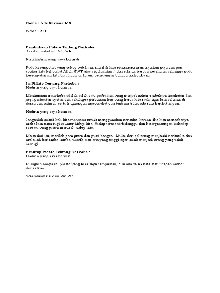 Pembukaan Pidato Tentang Narkoba  PDF