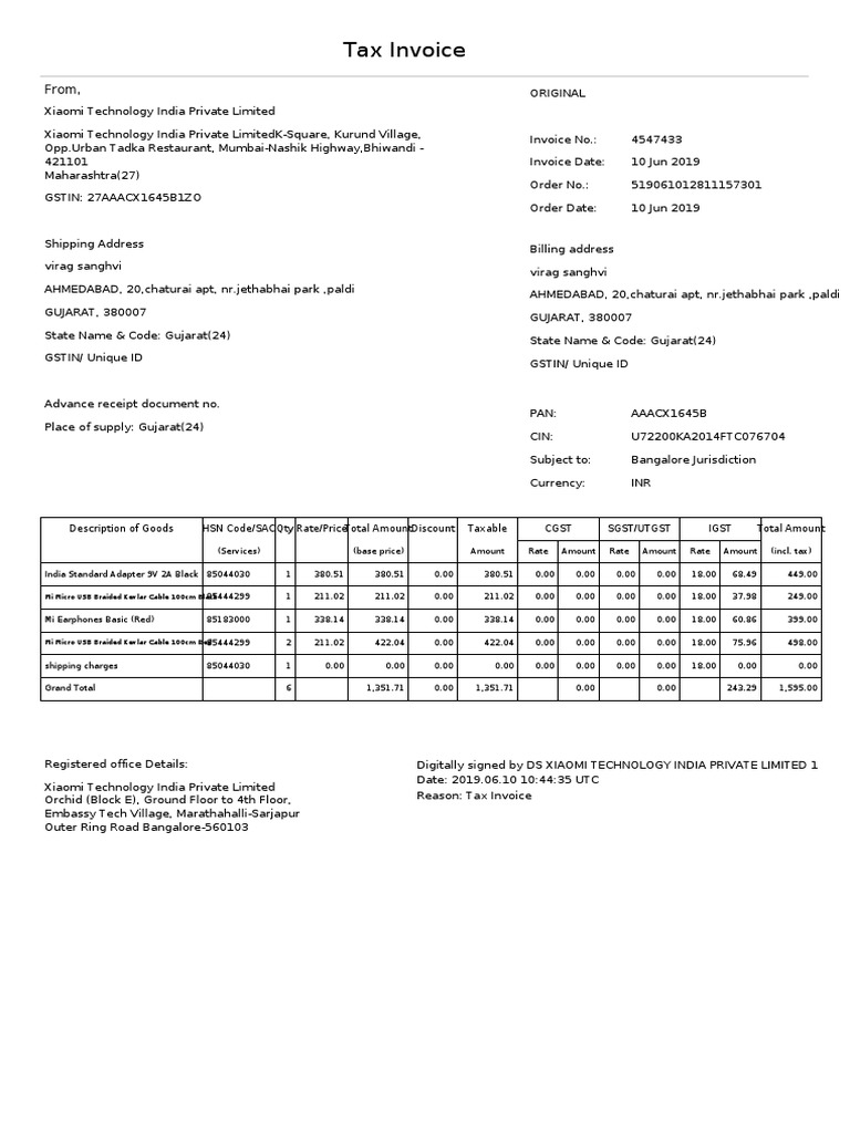 Tax Invoice: From | PDF | Invoice | Government Finances