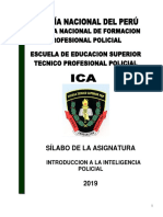 Sílabo de La Asignatura de Introduccion A La Inteligencia Prom. Espartanos Vi Semestre