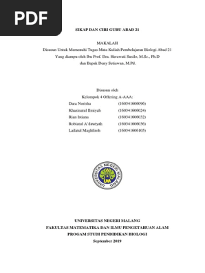 Kelompok 4 Sikap Dan Ciri Guru Abad 21  PDF