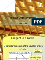 Implicit Differentiation: Lesson 6.4