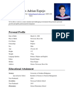 Aldows Adrian Espejo: Personal Profile