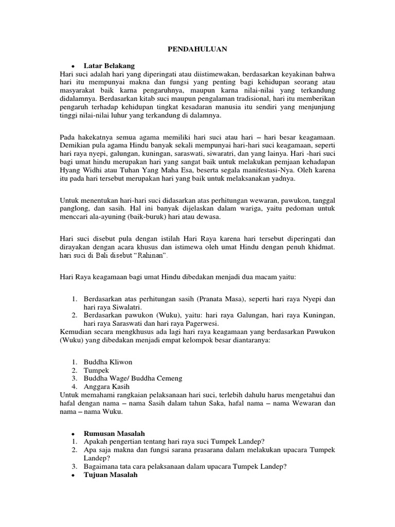 Makalah Tumpek Landep