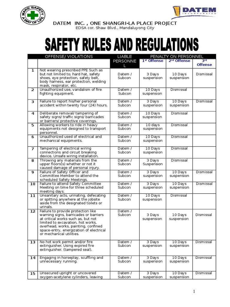 Amended Safety Rules PDF Personal Protective Equipment Nature