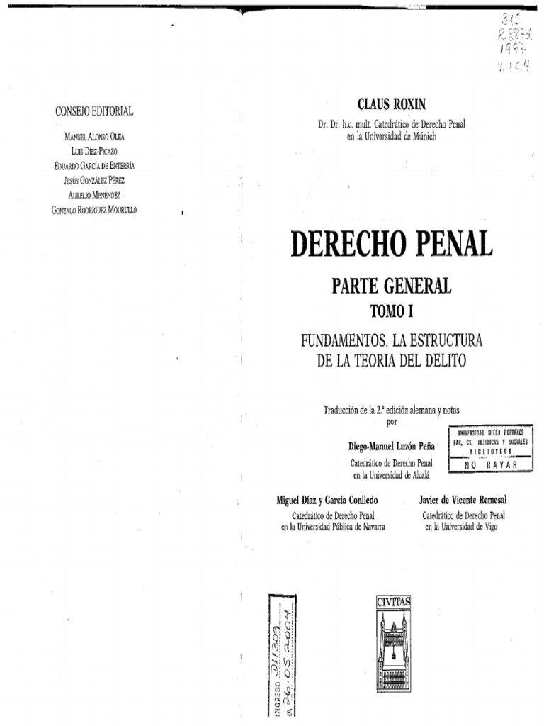 Roxin Claus Derecho Penal Parte General Tomo I Pp999-1018 | PDF