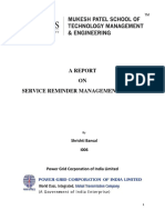 A Report ON Service Reminder Management System: Shrishti Bansal I006