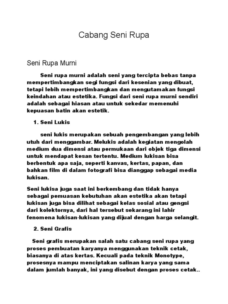 Cabang Seni Rupa