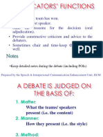 Notes: - Keep Detailed Notes During The Debate (Including Pois)