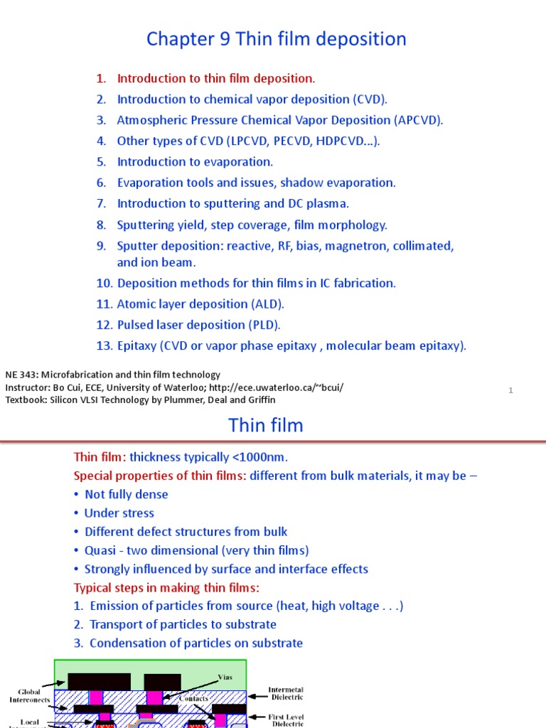 Thin Film Deposition Techniques Overview | PDF | Thin Film | Chemical ...