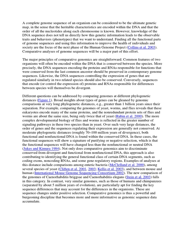 Comparative Genomics Insights | PDF | Genome | Conserved Sequence