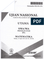 Soal UN SMA IPA 2014-2015 Matematika