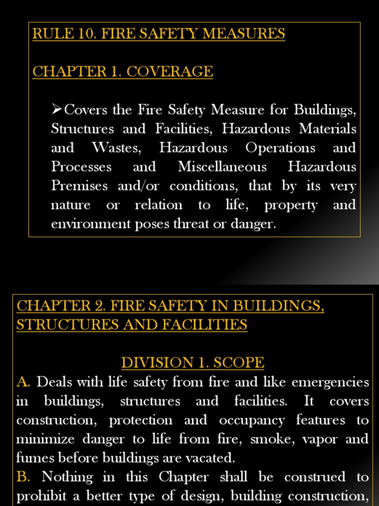 Fire Safety Measures and Regulations | PDF | Fire Sprinkler System ...