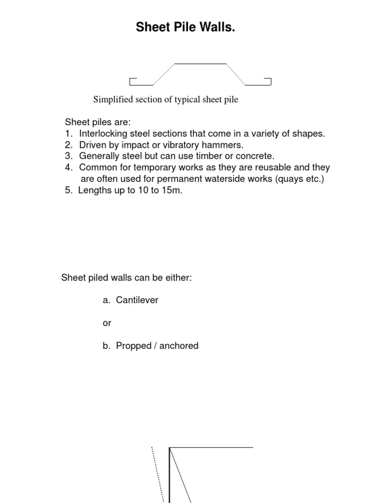 Sheet Pile Wall Design Methods | PDF | Deep Foundation | Stress (Mechanics)