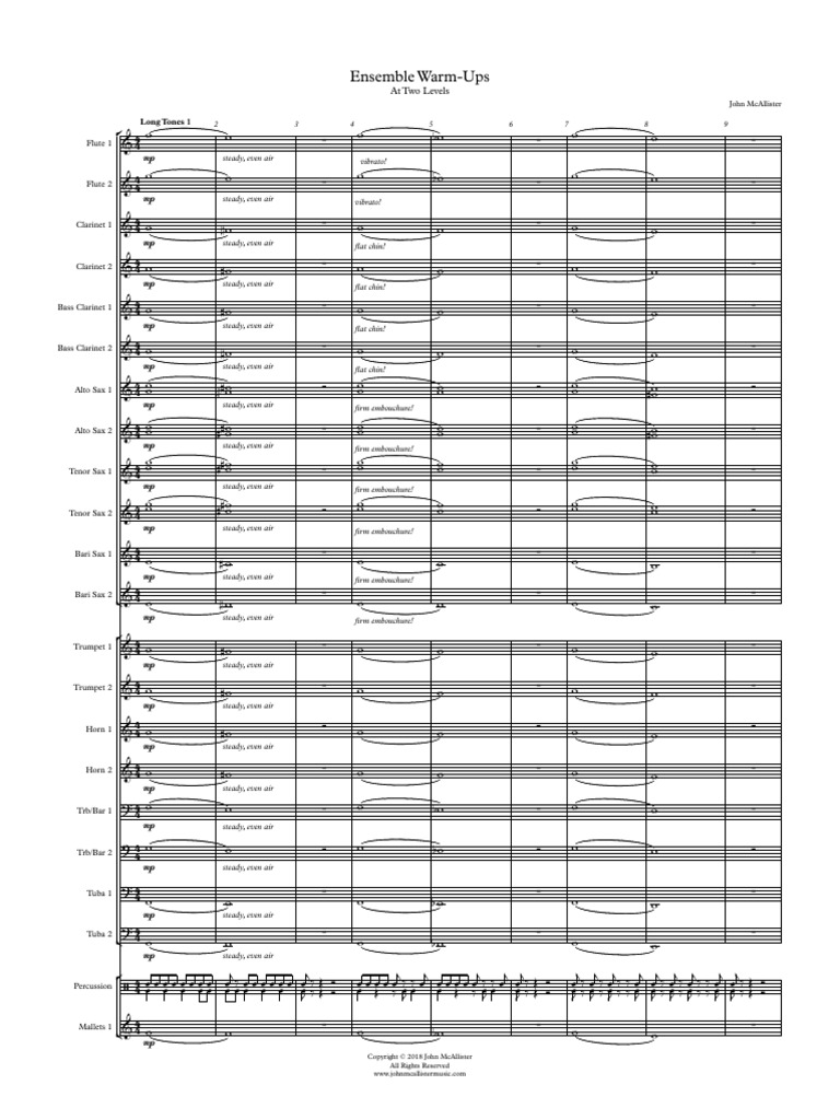 Ensemble WarmUps Two Levels PDF PDF Aerophones