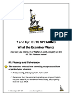 7 and Up Cheat Sheet What The Examiner Wants On The Speaking Section of The IELTS New PDF