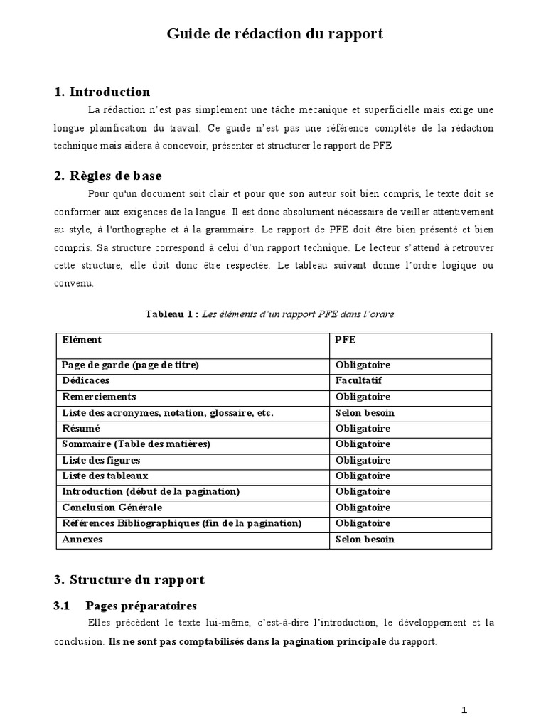 Guide de rédaction d'un rapport PFE | PDF | Bibliographie ...