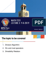 MATH F231 LECTURE 3 9-8-2019: BITS Pilani