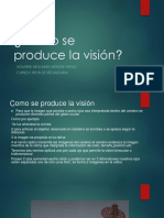 ¿ Como Se Produce La Visión?: Nombre: Benjamín Méndez Araúz Curso:1 Ro B de Secundaria