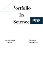 Portfolio in Science: Kirk Russel Naquines MR - Solmerano Student Subject Teacher