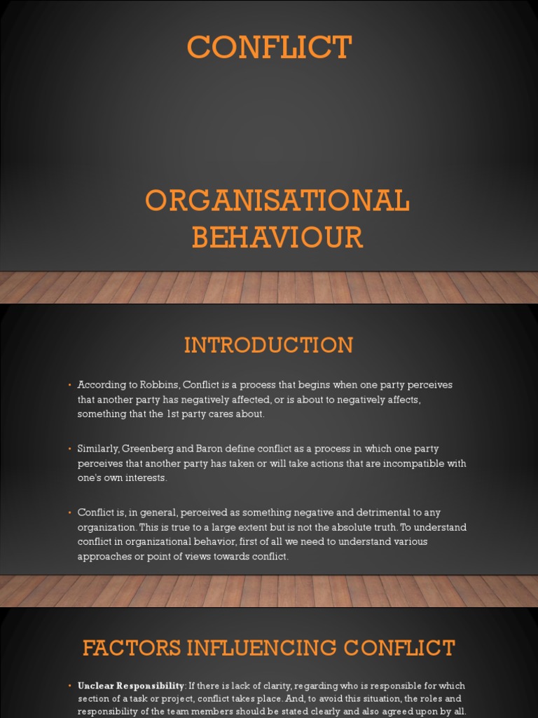 Conflict In Organisational Behaviour Pdf Conflict Process Child