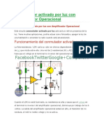 Conmutador Activado Por Luz Con Amplificador Operacional