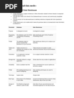 Multidimensional Data Mode:-: Characteristics of Data Warehouse