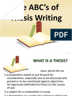 The ABC's of Thesis Writing: A Concise Guide to Developing a Strong Thesis