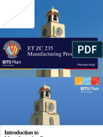 ET ZC 235 Manufacturing Processes: BITS Pilani