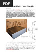 You Can DIY! The F5 Power Amplifier: First Watt