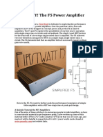 You Can DIY! The F5 Power Amplifier: First Watt