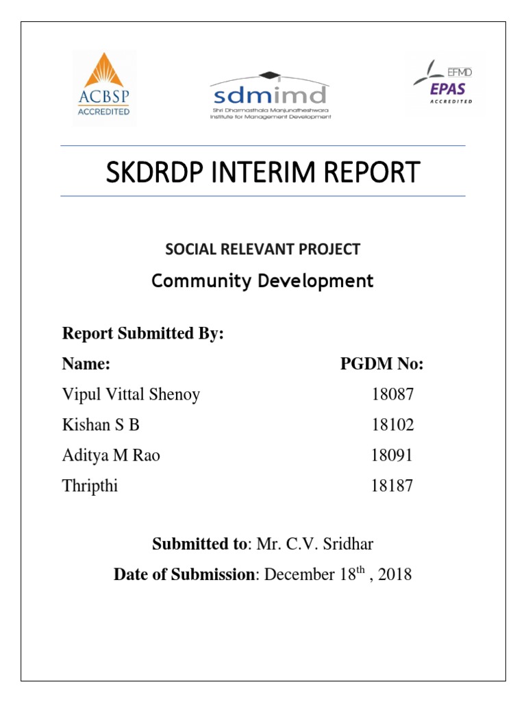 SRP Interim Report | PDF | Drinking Water | Poverty
