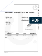 FJP13009 High-Voltage Fast-Switching NPN Power Transistor: Features Description
