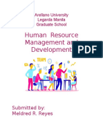 Human Resource Management and Development: Submitted By: Meldred R. Reyes