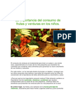 La Importancia Del Consumo de Frutas y Verduras en Los Niños