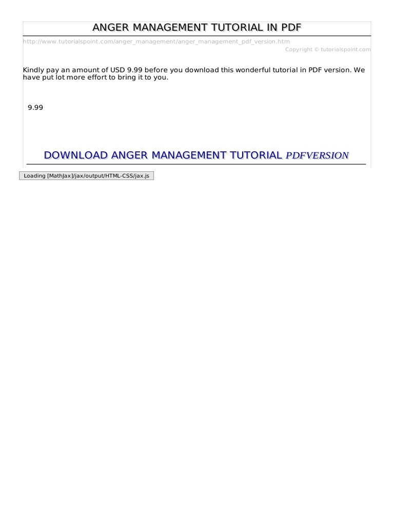 Anger Management Tutorial in PDF | PDF