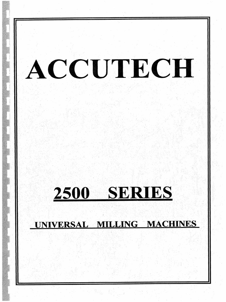Accutech 2500series Universal Milling MachineOperation Manual PDF
