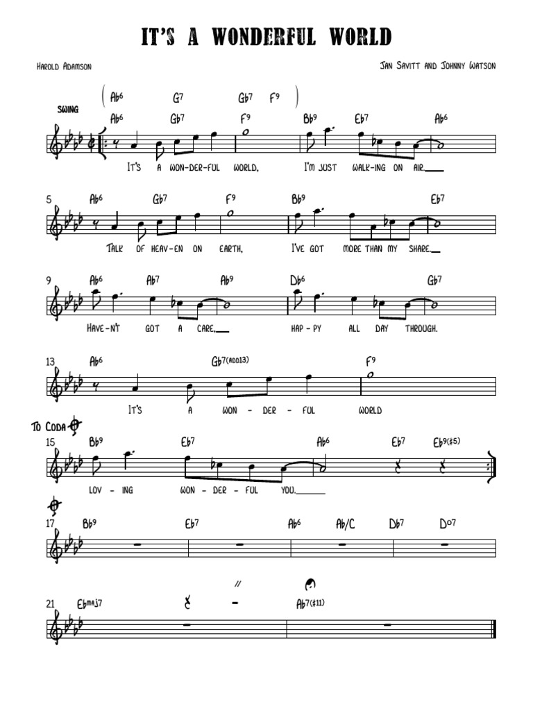It's A Wonderful World Full Score PDF