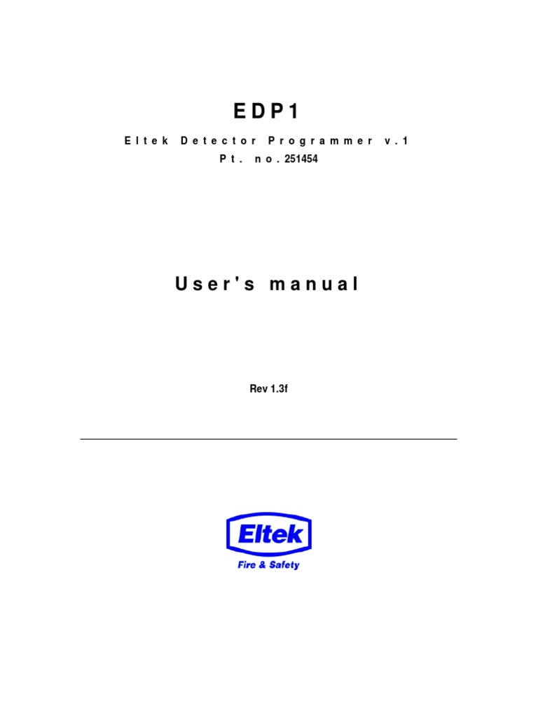 Eltek Fire & Safety Programmer MANUAL EDP1 v.1.3f PDF | PDF | Power ...