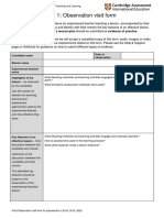 Assessment Task 1 Observation Visit Form