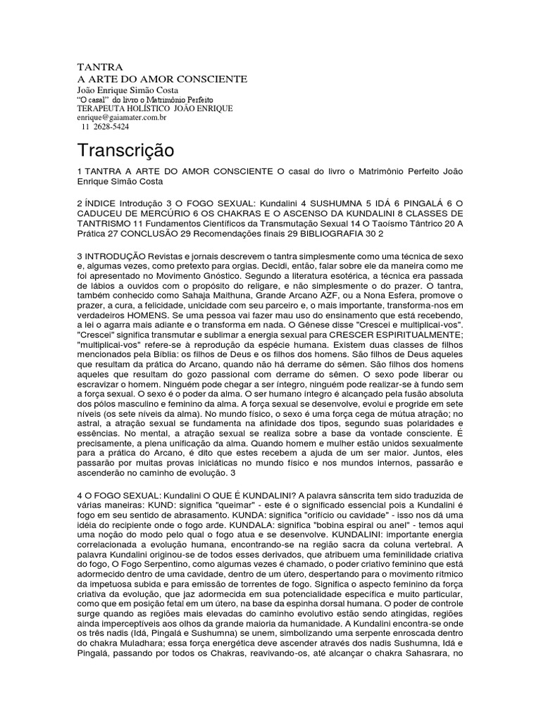 Tantra: A Arte do Amor Consciente | PDF | Menstruação | Kundalini