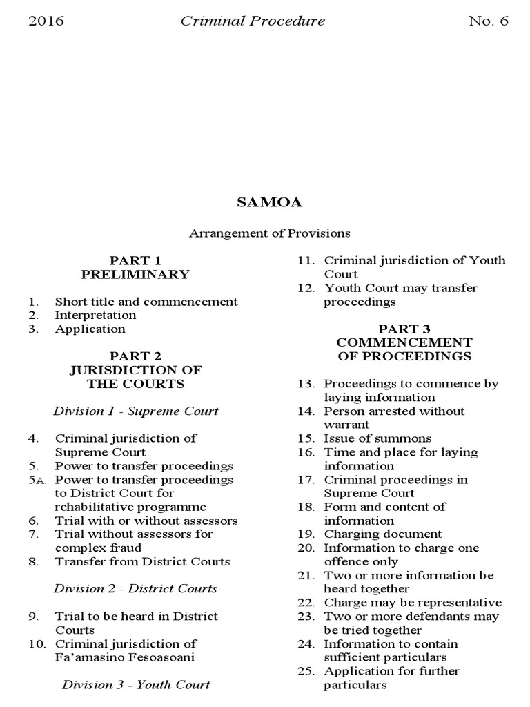 2016 Criminal Procedure No 6 PDF Bail Criminal Procedure In