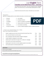 Fisa de Lucru - Nobel Prize - Exercises PDF